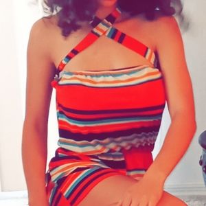 Multicolored Striped Rompers